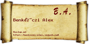 Benkóczi Alex névjegykártya