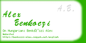 alex benkoczi business card